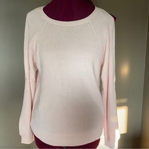 Club Monaco Blush Colored Split Sleeve Wool/Silk Blend Sweater (Size M)
